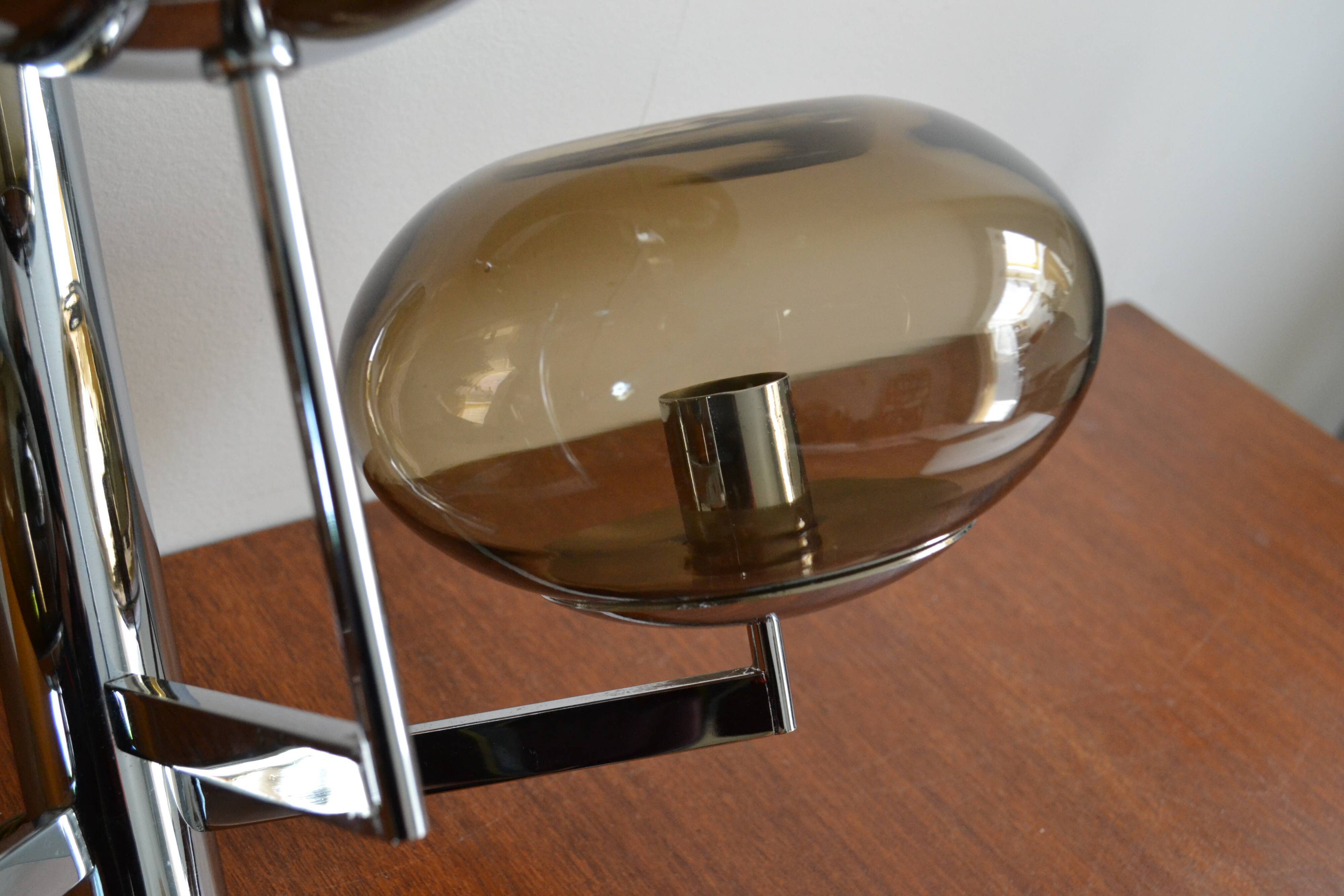 Wall lamp from Sciolari triple chrome and smoked glass