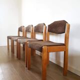 Set of 4 fabric chairs 60s
