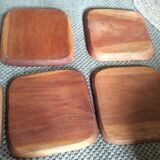 Set of 8 wooden plates
