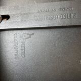 Set of 4 chairs black leather Pietro Constantini Italy 1970