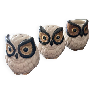 Japanese salt and pepper shaker in the shape of an owl