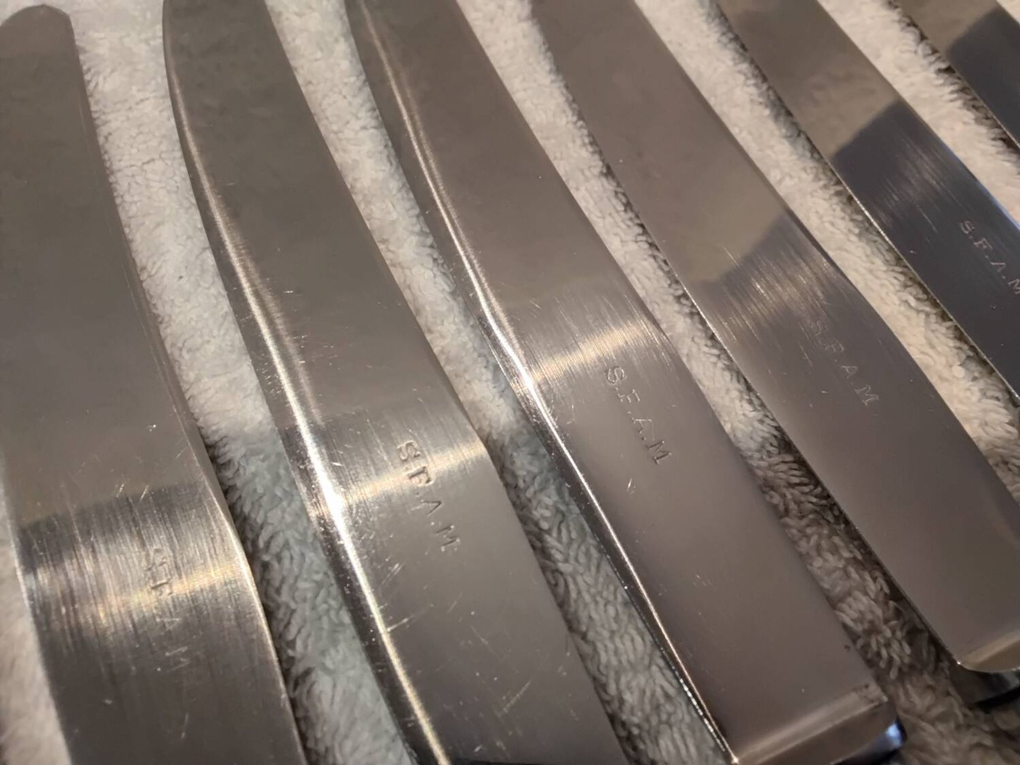 12 silver plated table knives, goldsmith SFAM, art deco style