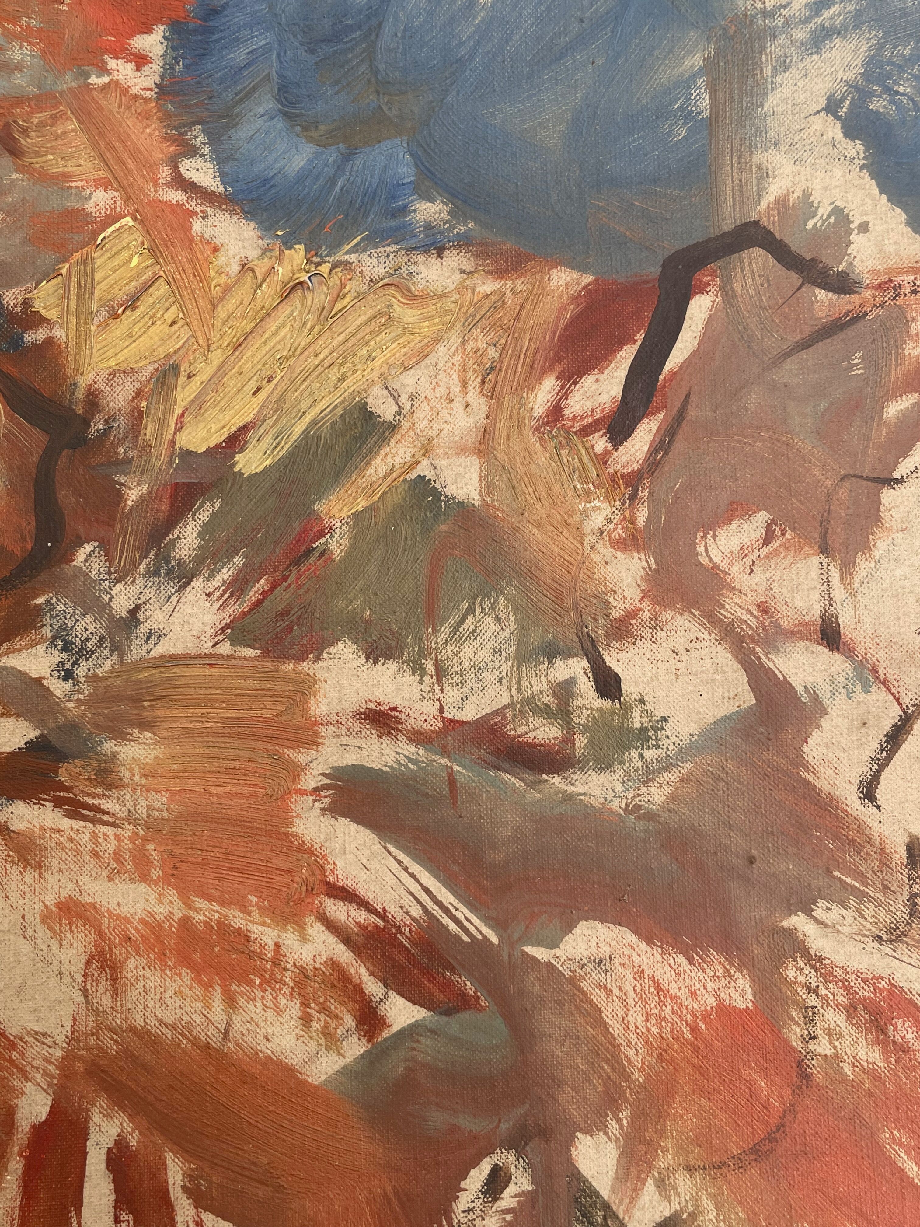 Painting old gypsy painting flamenco dancer La Baila Dora XXth