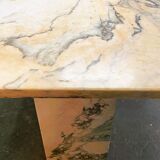 Blush pink octagonal Italian marble dining table 1970s - Italian stone dining table