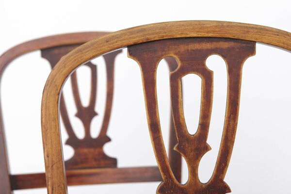 Ensemble de 2 chaises de salle à manger vintage en bois courbé   Autriche, années 1930-1950   Bois de hêtre