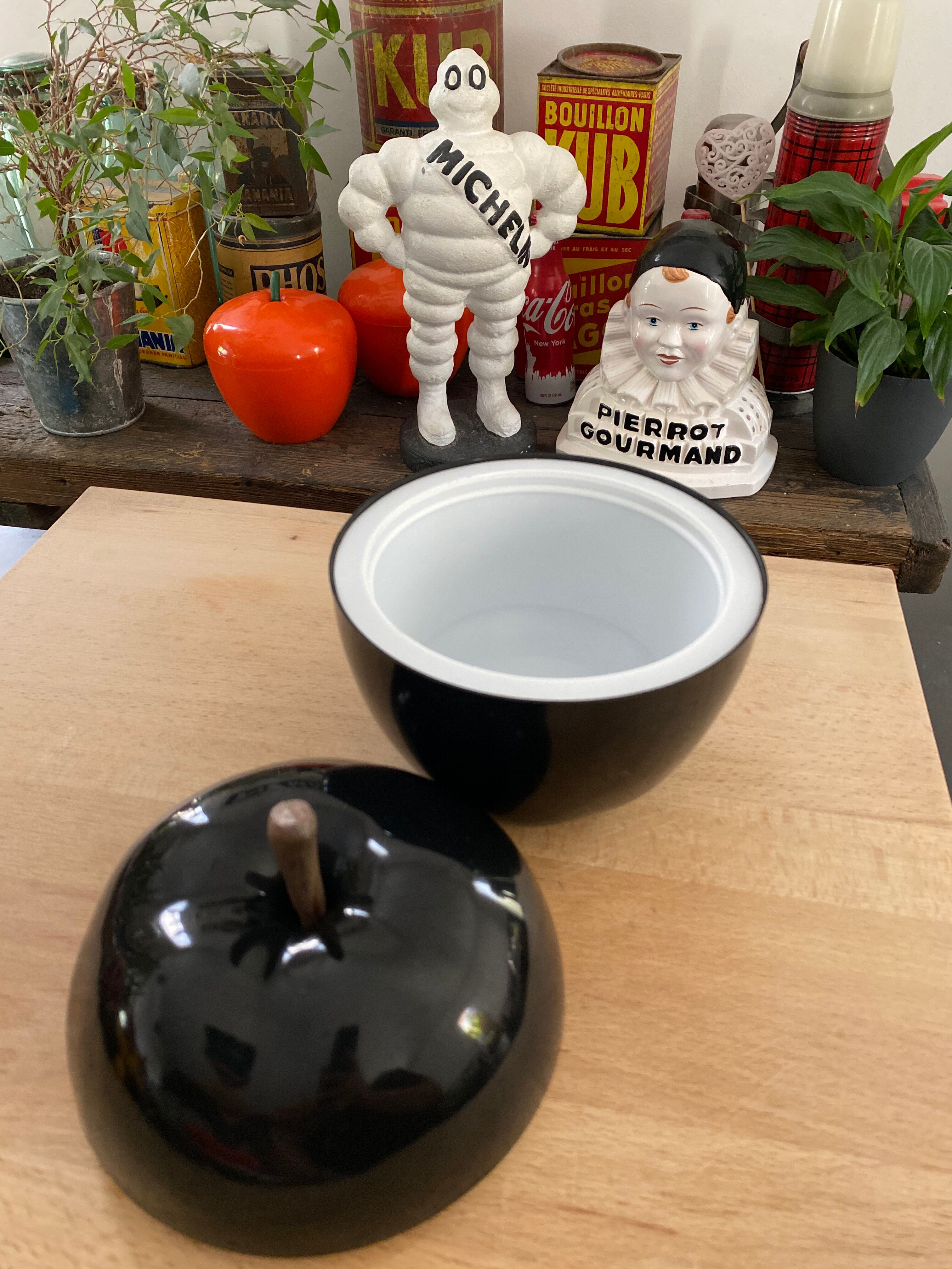 Vintage black apple ice bucket