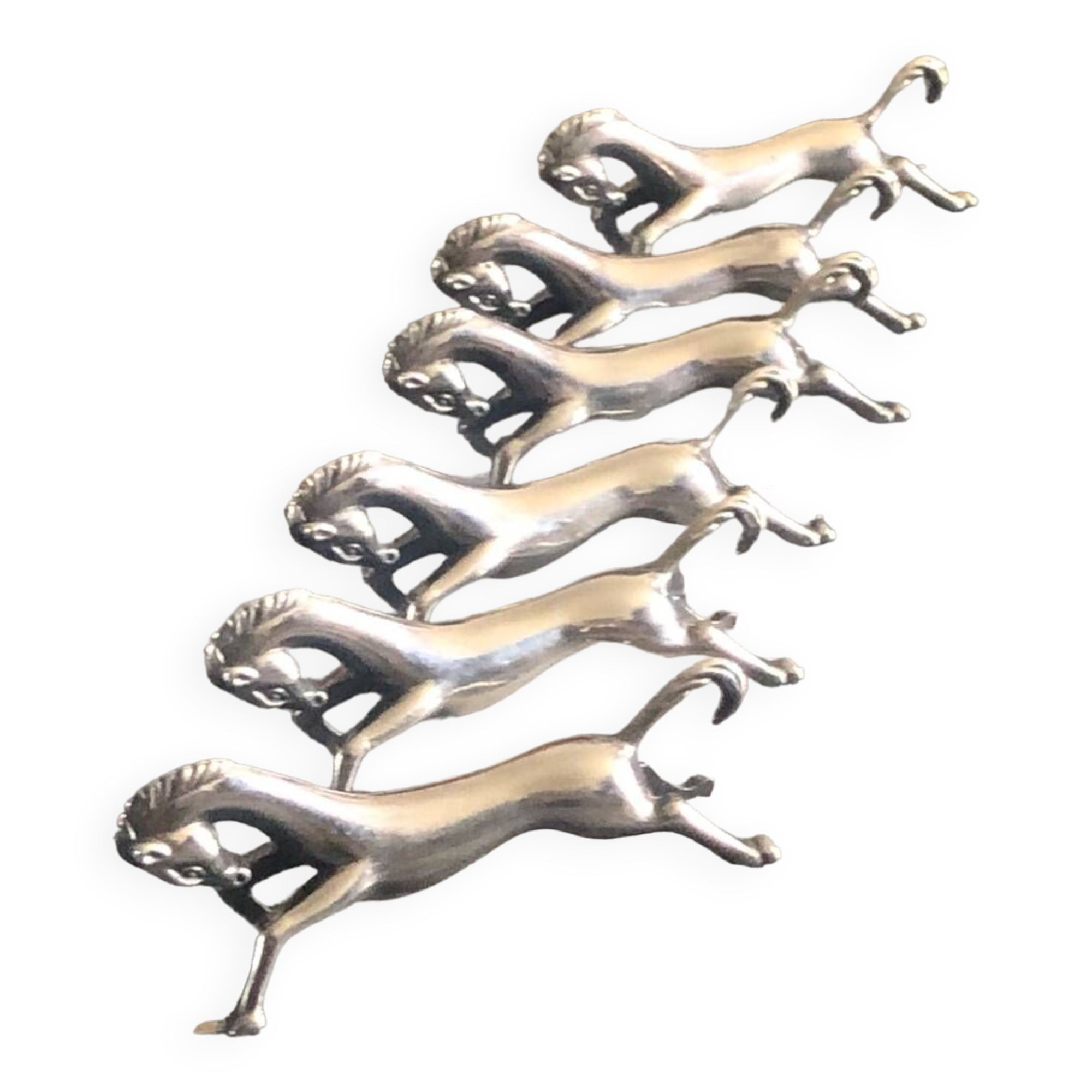 6 knife holders, horse.