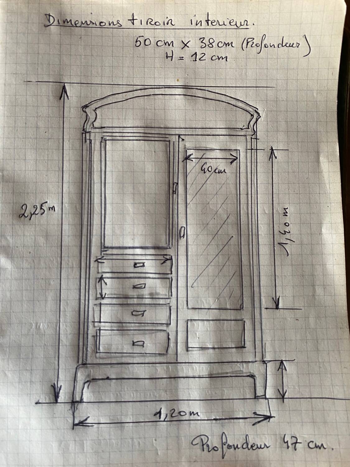 Art Deco hotel-style Parisian wardrobe chest or