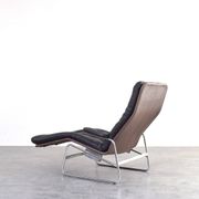 Bauhaus Leather and Chrome Model Fenix Chaise Longue by Sam Larsson for Dux