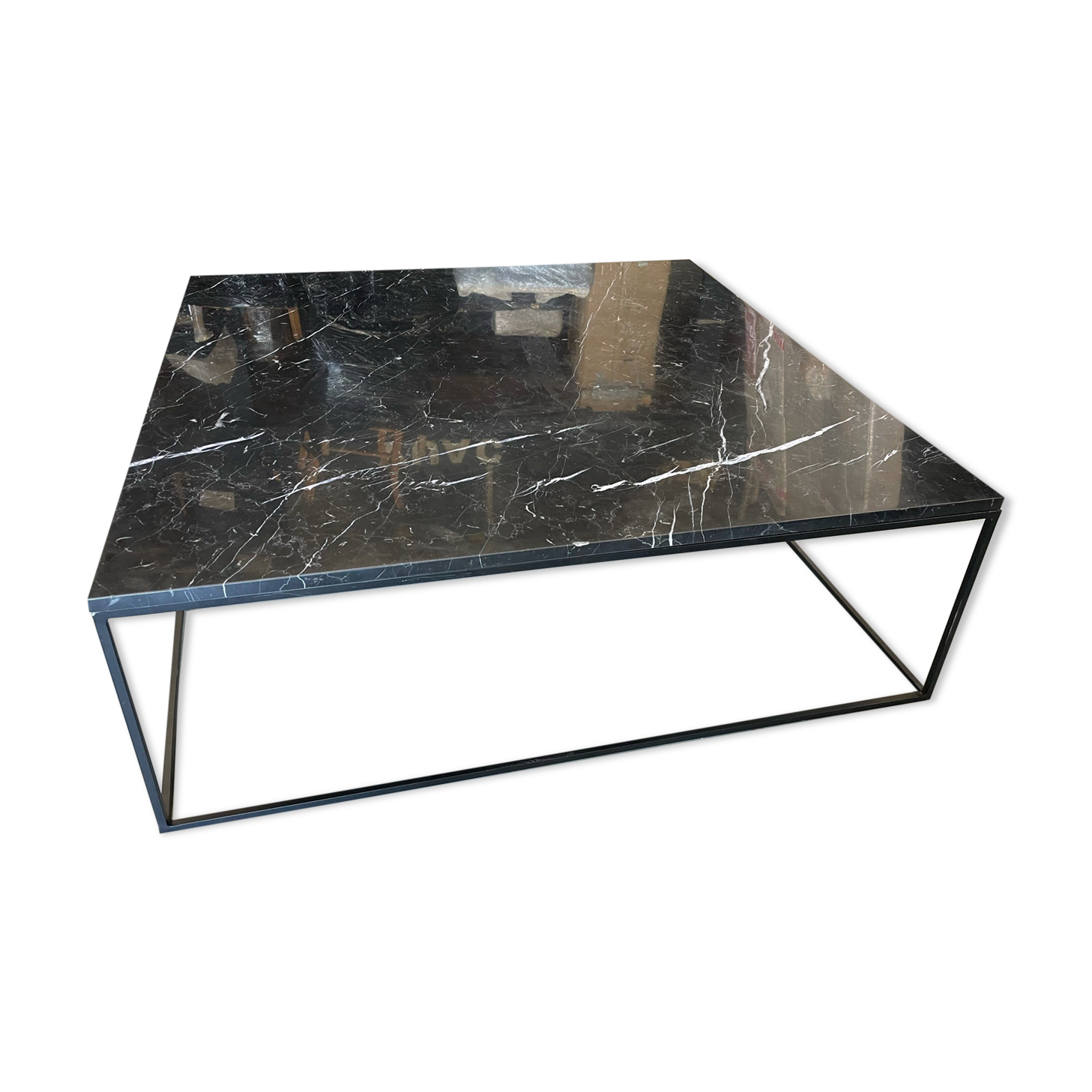 Black marble table