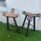 2 Brutalist "Marbella" bar stools, Confonorm Spain, 1960s