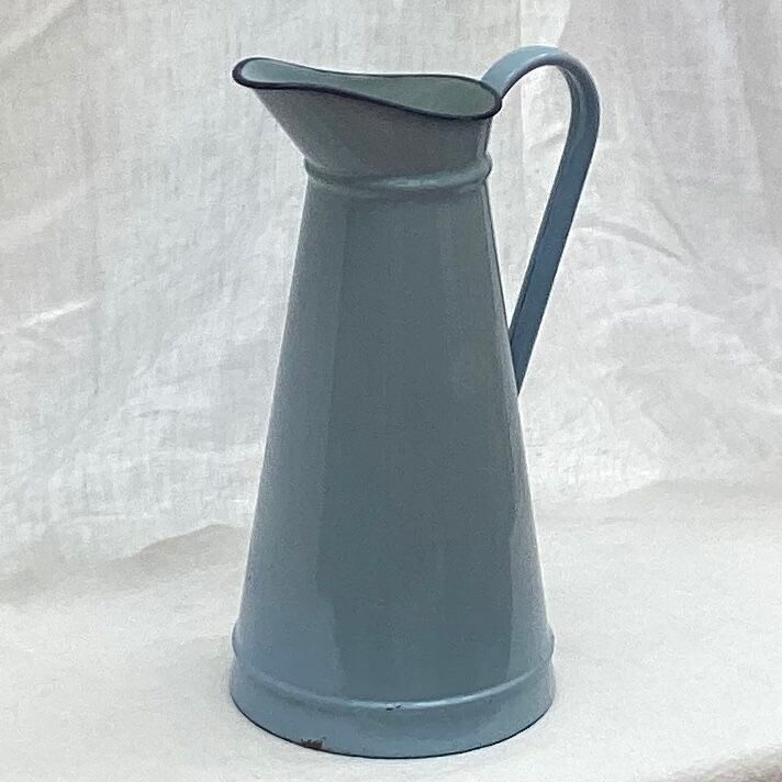 Old broc in enamelled sheet metal light blue color