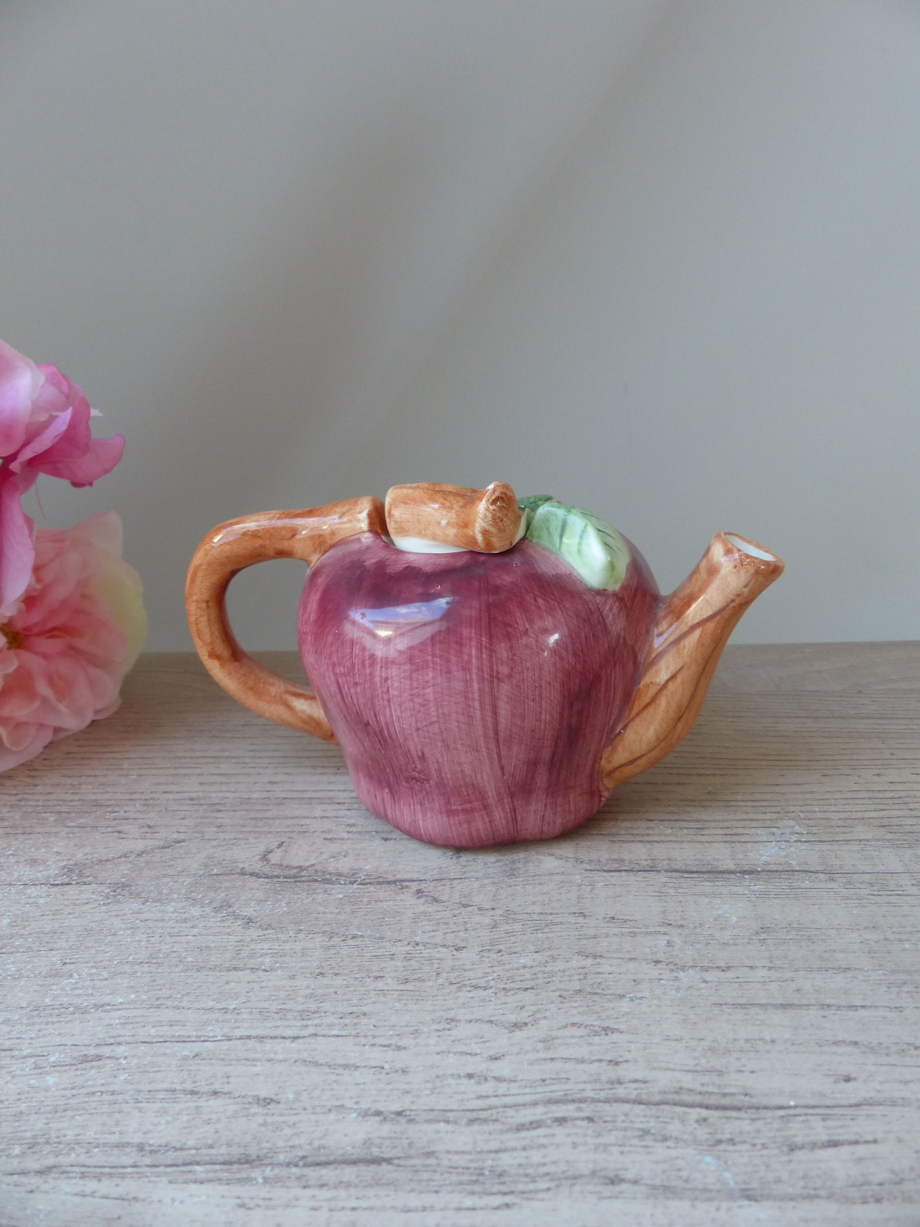 Miniature Potato Shaped Teapot Vintage Ceramic Chewable