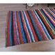 Vintage Turkish Hand-Knotted Wool Cotton Red Kilim Runner Rug 107x336