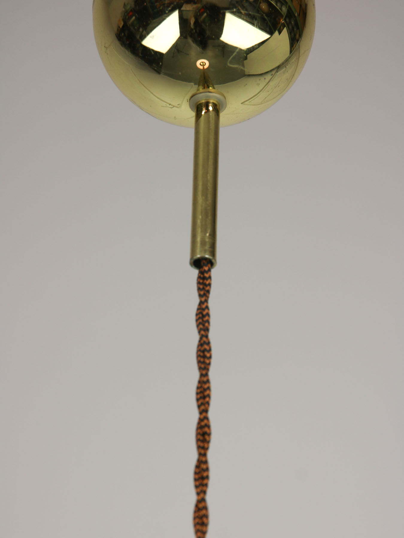 Vintage gold & opaline pendant lamp