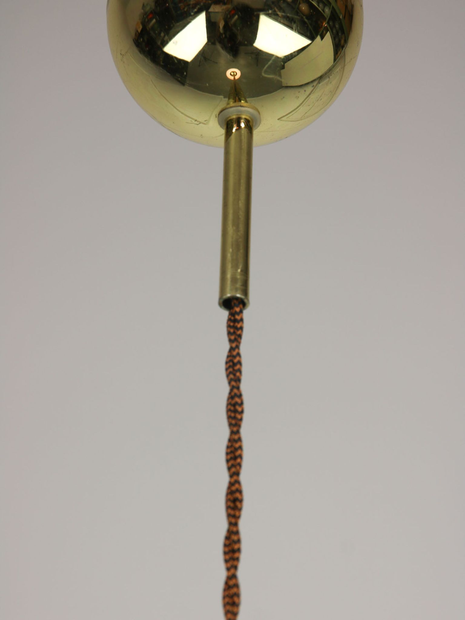 Vintage gold & opaline pendant lamp