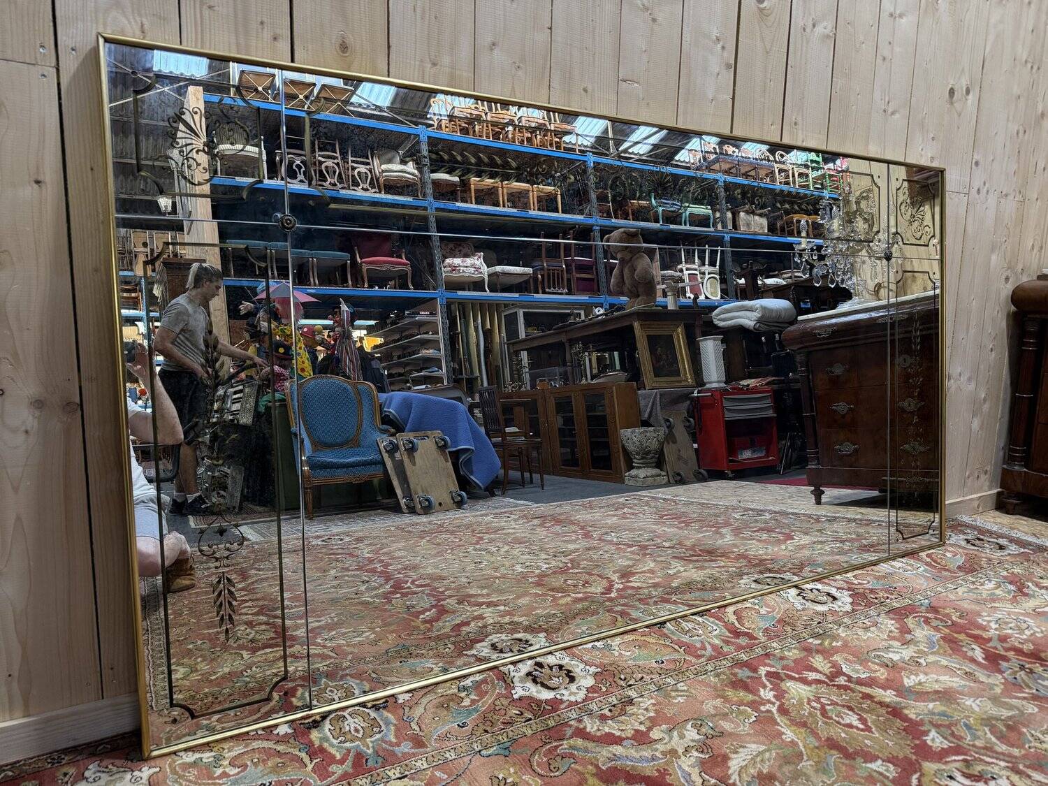 Large bistro mirror - Venetian Art Nouveau brasserie style