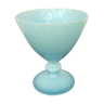 Vase opaline torsadée bleue