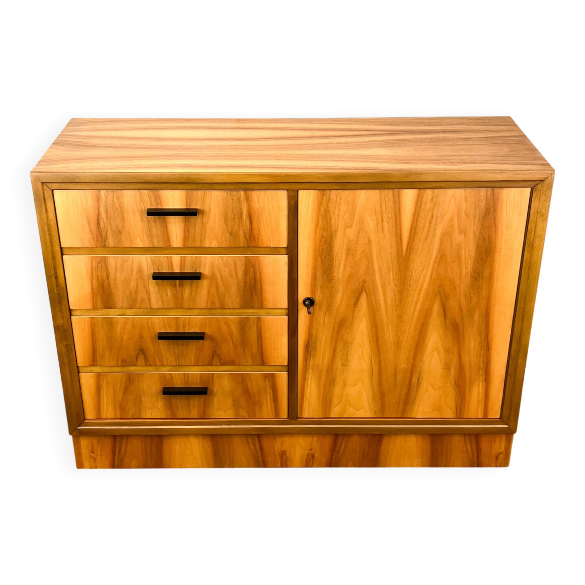 Vintage drawer cabinet, chest of drawers, walnut, 60s