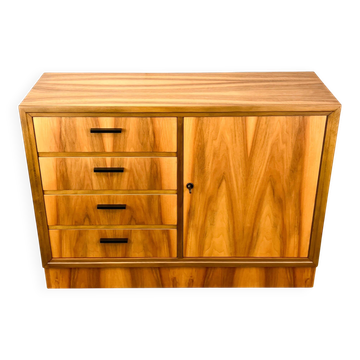 Vintage drawer cabinet, chest of drawers, walnut, 60s