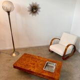 Italian design elm burl coffee table from the 70s Roche Bobois