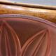 Vintage suspension Marguerite glass pink fabric cords Art Deco