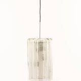 Cylindrical suspension light with crystal glass by Doria, Germany, 1970s.