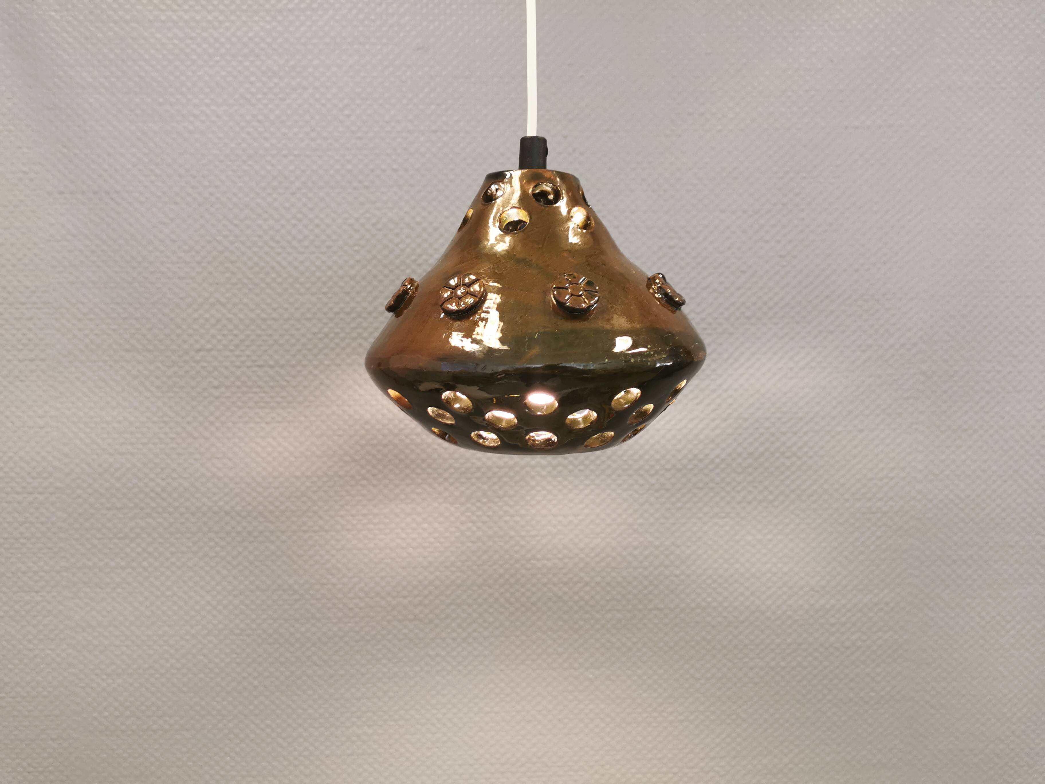 Small ceramic hanging lamp, Danish from the 1960s-1970s