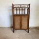 Meuble de rangement en rotin tissé et bambou vintage années 70