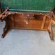 Old syrian wooden bench and mother-of-pearl inlay