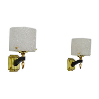 Pair of minimalist vintage wall lamps 50/60