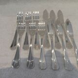 6 silver-plated fish cutlery sets 12p Christofle Atlantide