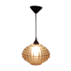 Lampe suspension vintage en verre marron transparent ondulé