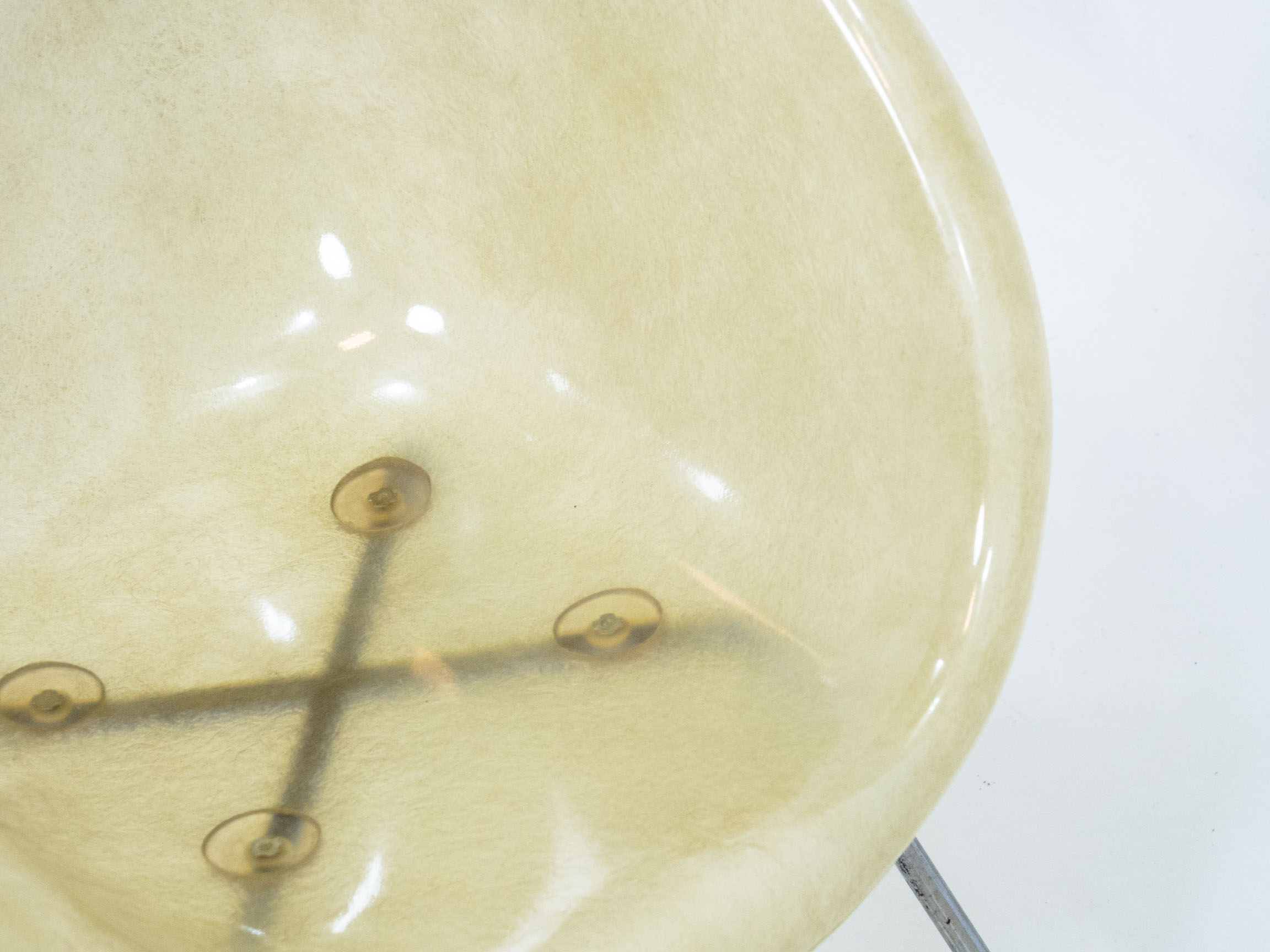 Set of two vintage fiber glass shell chairs