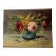 Petite huile sur panneau XXème, Chrysanthèmes