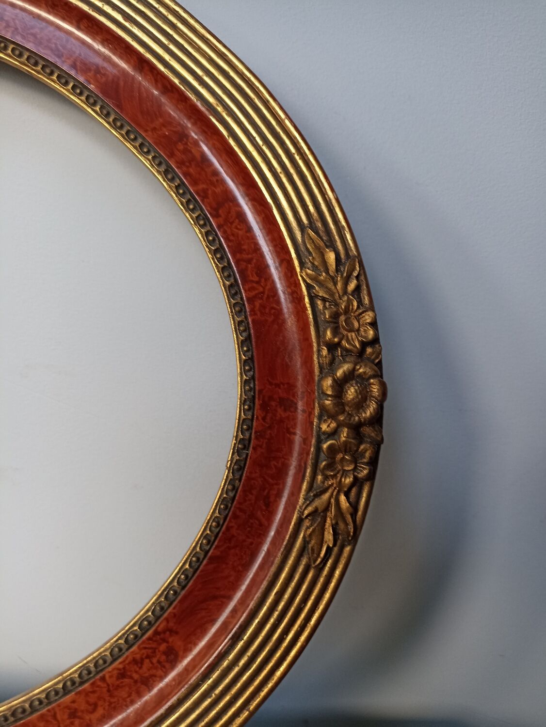 Old oval wooden frame