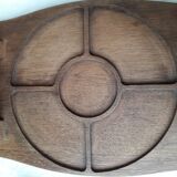 Wooden and glass serving tray