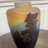Gallé Blue Line Vase from the Vosges