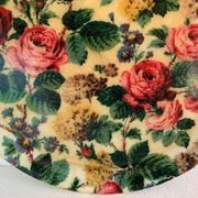 Vintage fiberglass tray 60's mtif floral roses