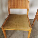 Pair of velvet chairs and canning