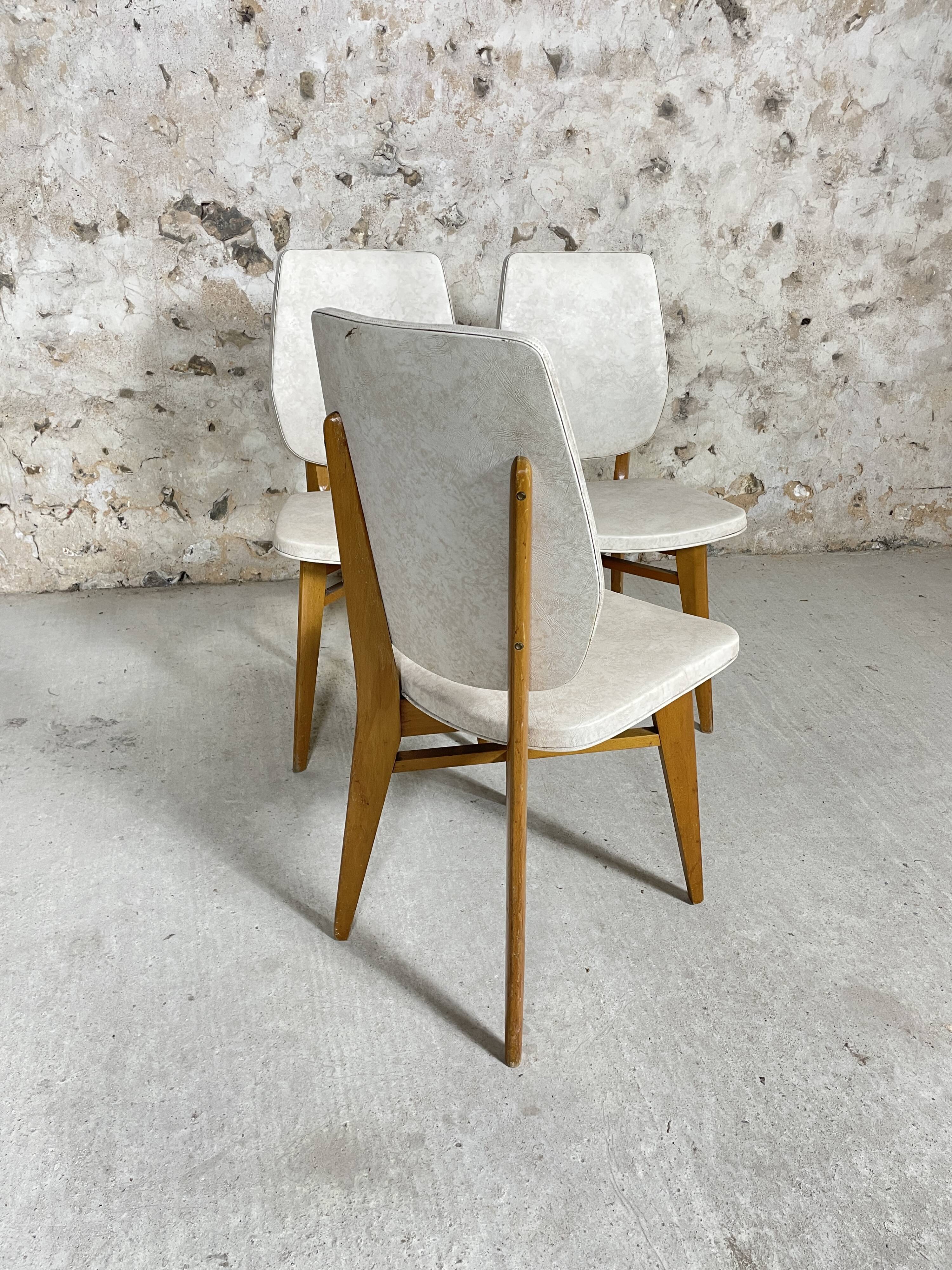 Chaises skaï blanc