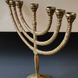 Jewish Menorah/Candlestick with 7 arms. Engraved Jerusalem, signed Wainberg Dim 16x16
