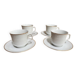 Service 4 tasses + soucoupes art déco