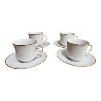 Service 4 tasses + soucoupes art déco