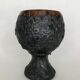 Vase chalice with covered black lava effect signed by Louis Giraud, in Vallauris, circa 1960.