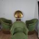 3 fauteuils crapaud en tissu vert