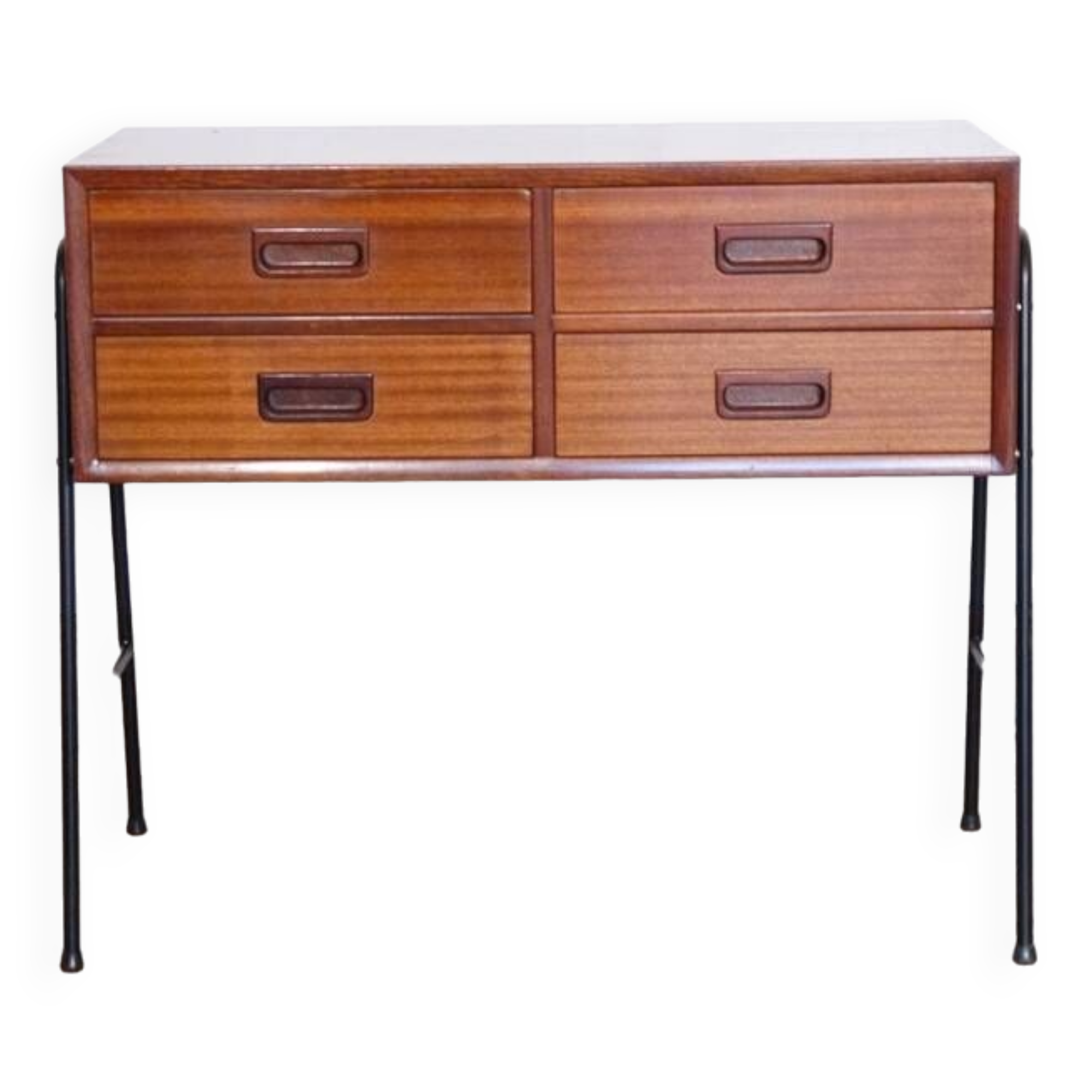 Scandinavian vintage console in teak and metal 1960