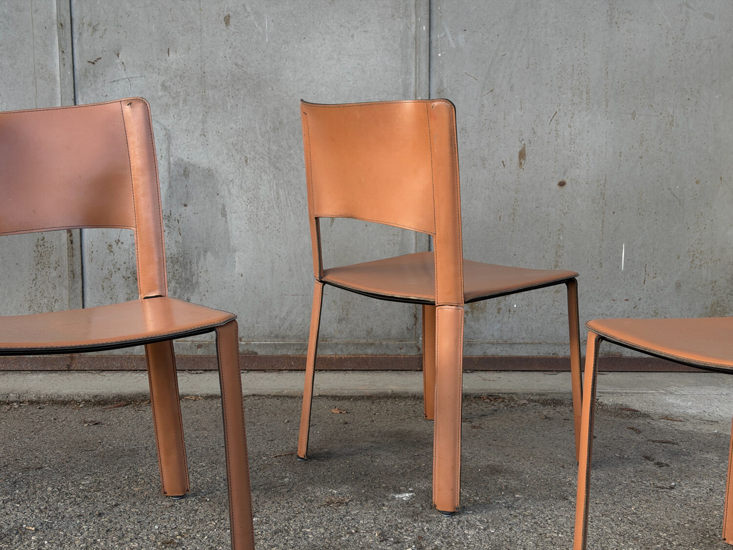 Série de 4 chaises Willy Rizzo Cidue 1970