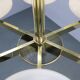 Art Deco brass chandelier with opaline glass, Czechoslovakia, 1930s