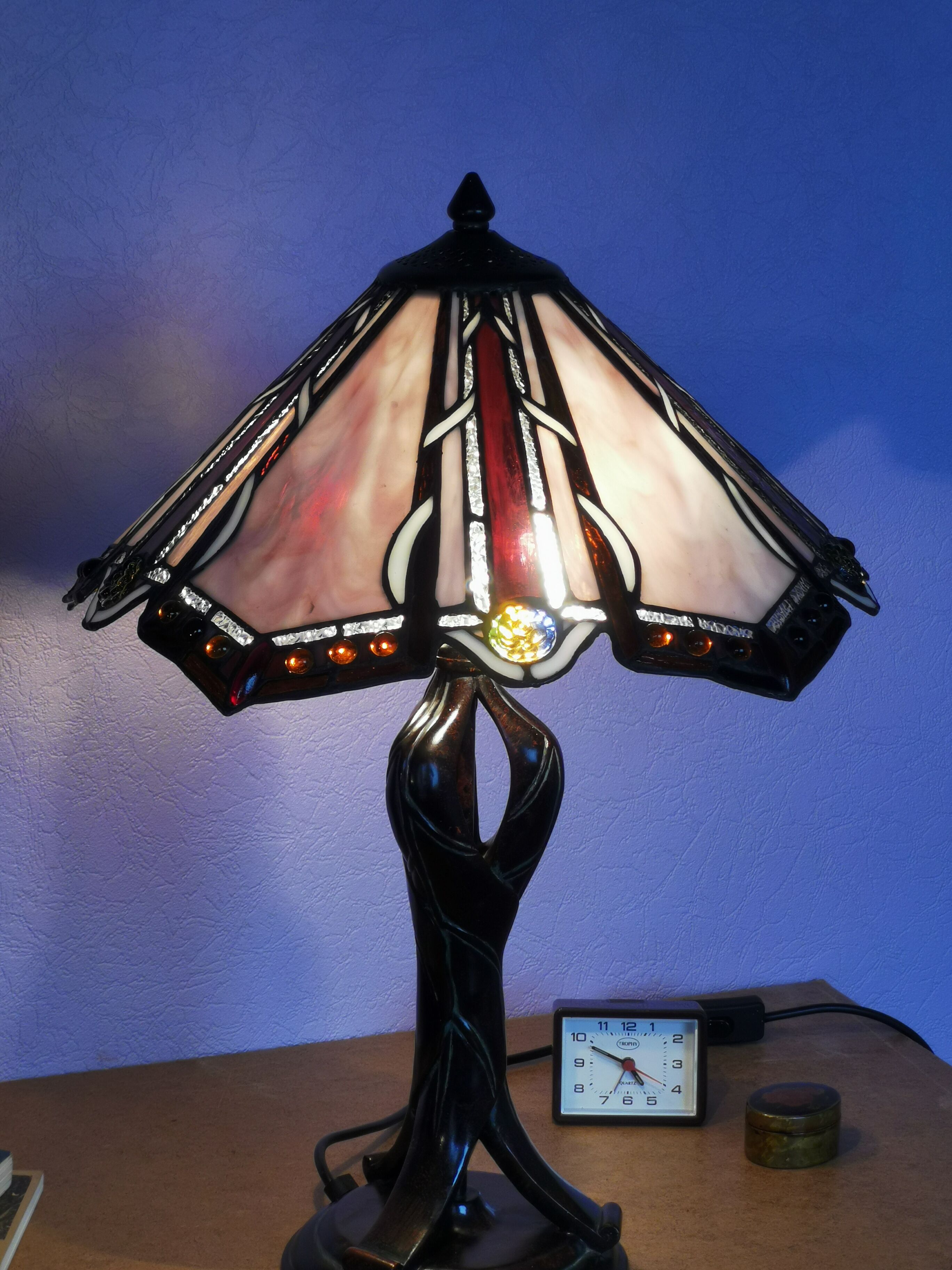 Tiffany style lamp, stained glass, art nouveau